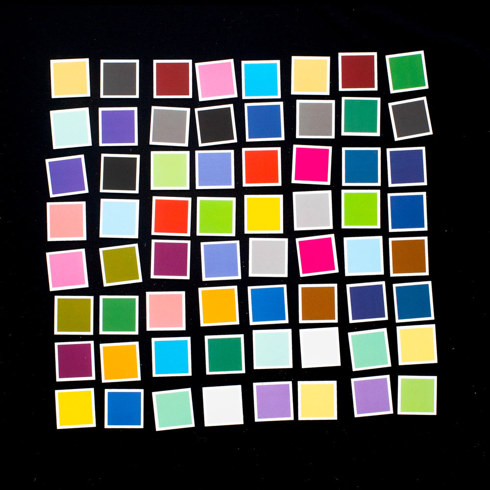 All the card colors in the memory game.