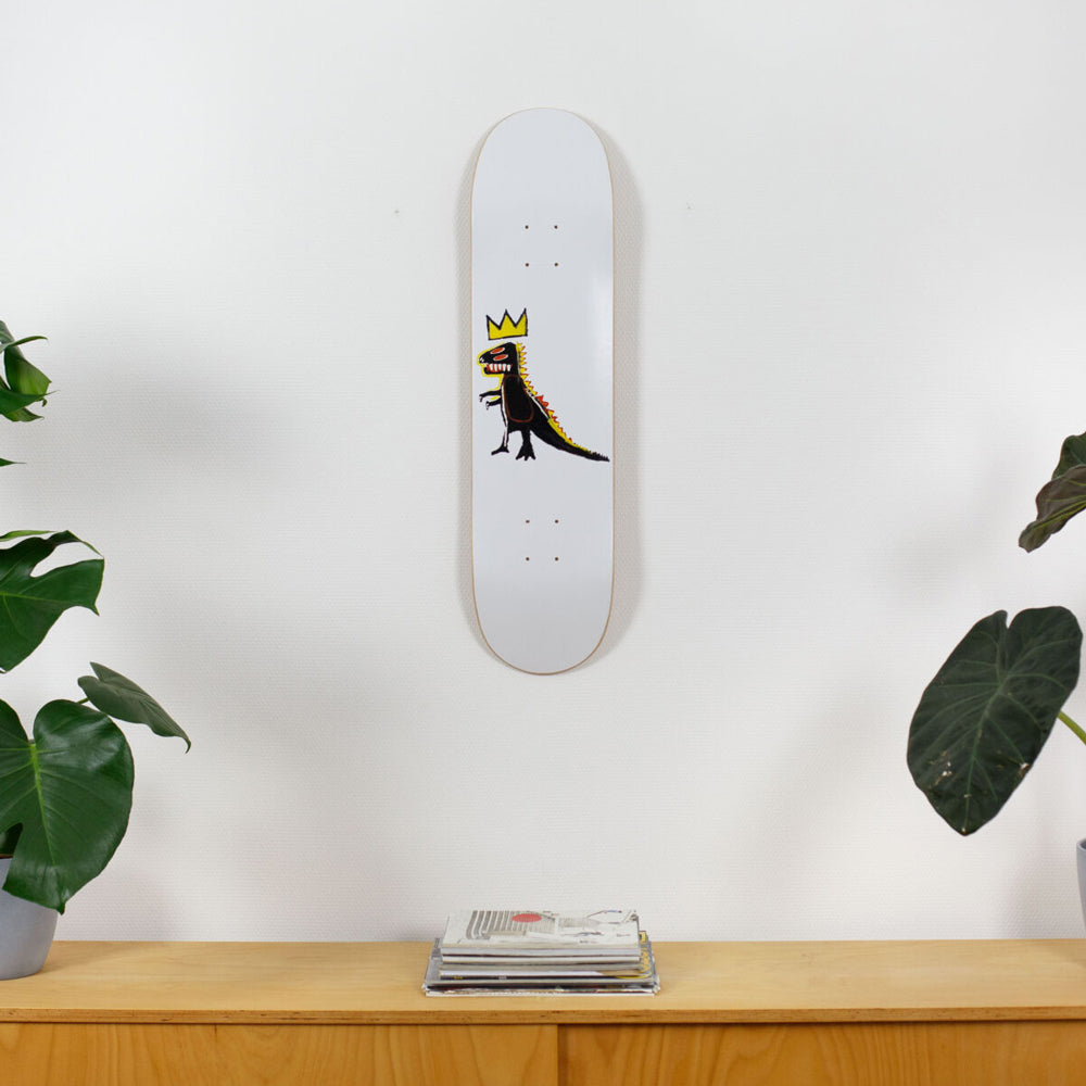 Skateboard on display.