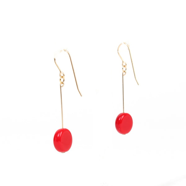 Red round earrings Clearance