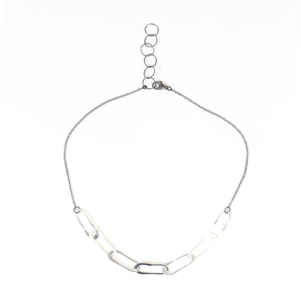 Yemaya 7-Link Oxidized Stainless Steel Necklace by Cindy Liebel