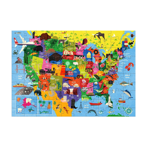 Map of the U.S.A. 100-Piece Puzzle - SFMOMA Museum Store