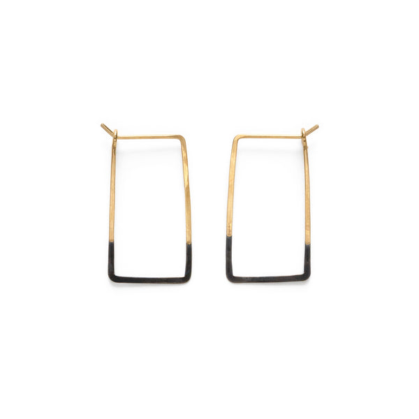 Patina Dipped Mini Rectangle Hoops - SFMOMA Museum Store