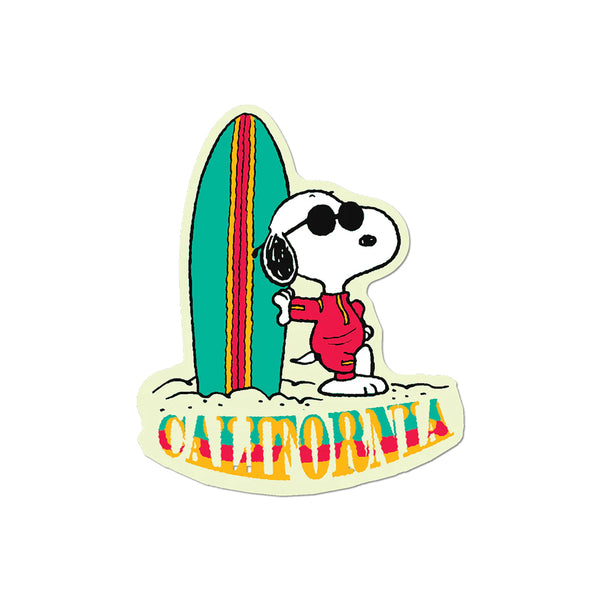アート・デザイン・音楽 californiasurfingandclimbinginthefifties California Surfing Snoopy Sticker - SFMOMA Museum Store