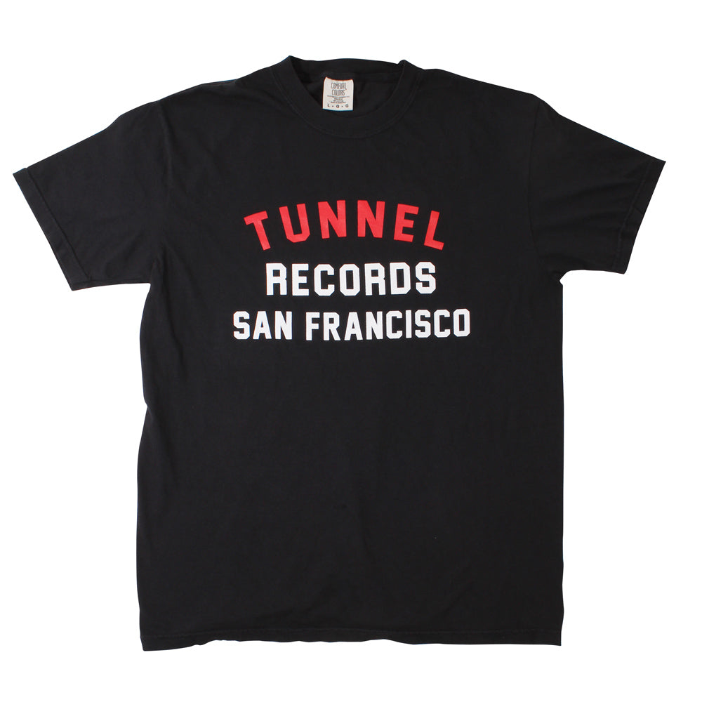 Tunnel Records Classic T-shirt: Black front view