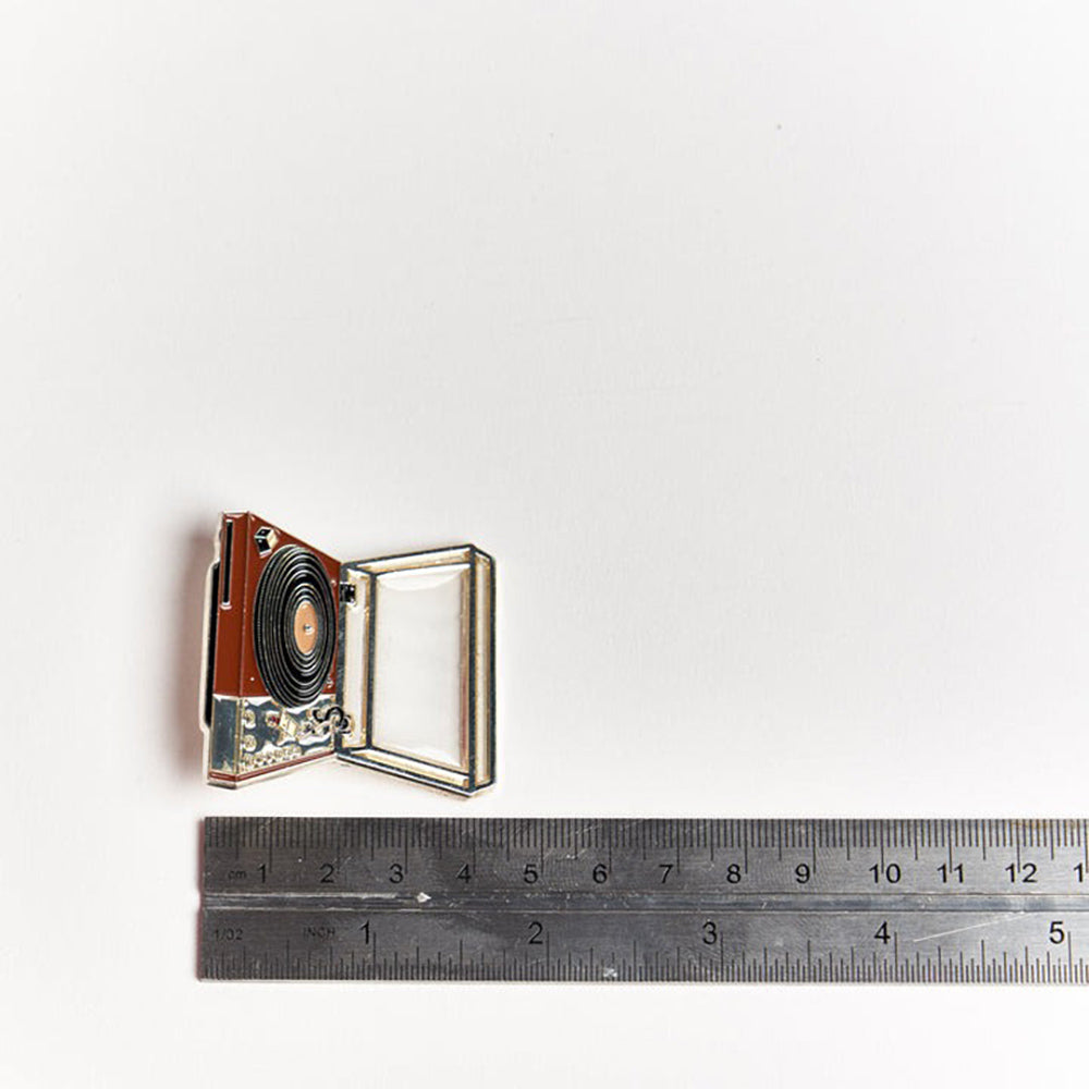 Vintage Record Turntable Pin measured by ruler.
