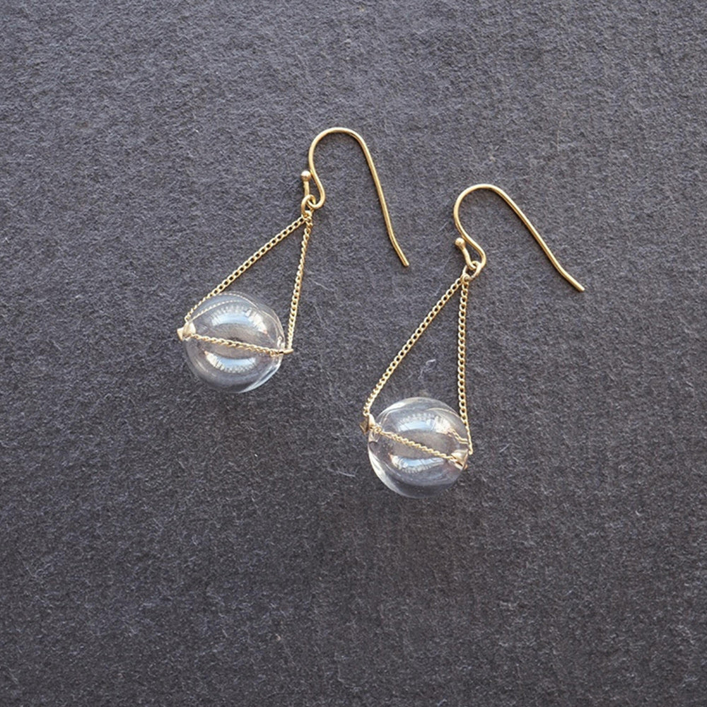 Bubble Abstract Glass Earrings on felt.