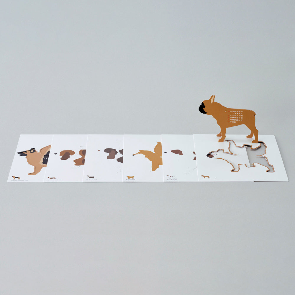 Six pop out cards with different illustrated dogs.
