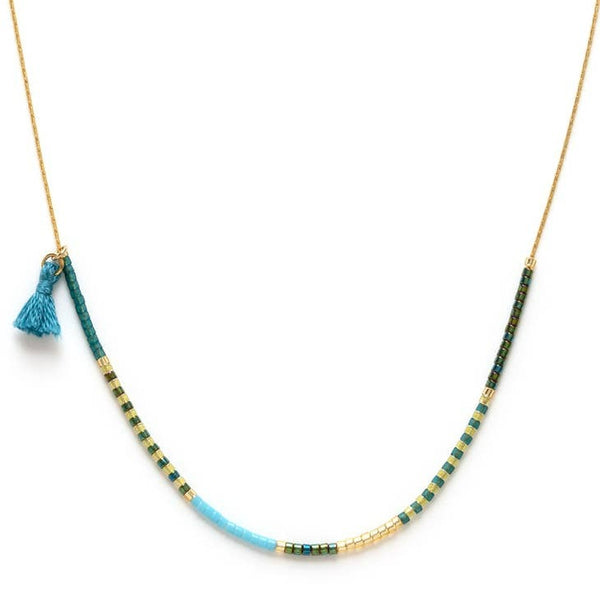 Cluster Bead Kusari Tsunagi Necklace Kit - Cool Breeze - MARUDAI