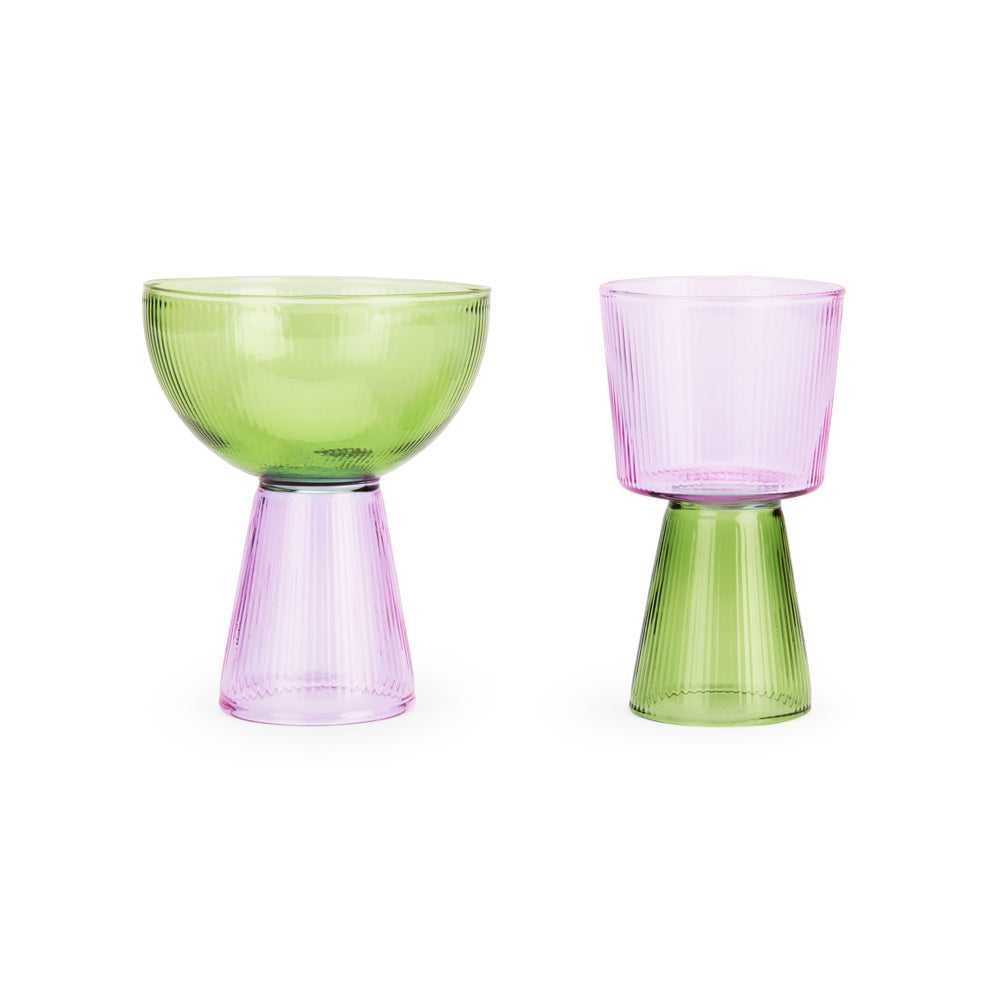 Oorun Didun Glass Cups: Green + Purple