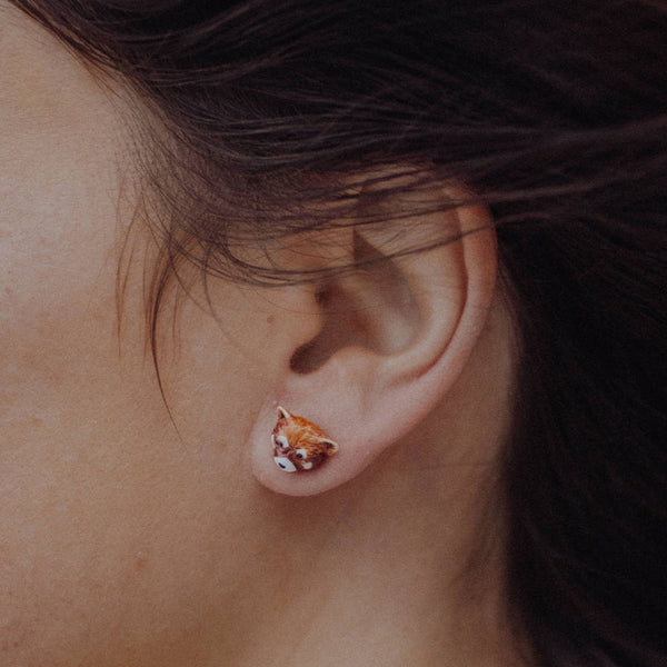 Red Panda Small Hoop Earrings - SFMOMA Museum Store