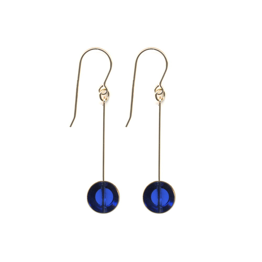 Translucent Blue Circle Dot Earrings
