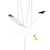 Wooden seagull mobile, painted white with black wing tips and yellow beak, hanging from black strings.Wooden seagull mobile, painted white with black wing tips and yellow beak, hanging from black strings.