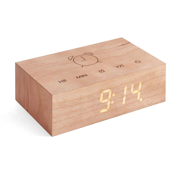 Curolletes - Reloj Despertador Led madera Flip Click Clock Bambú