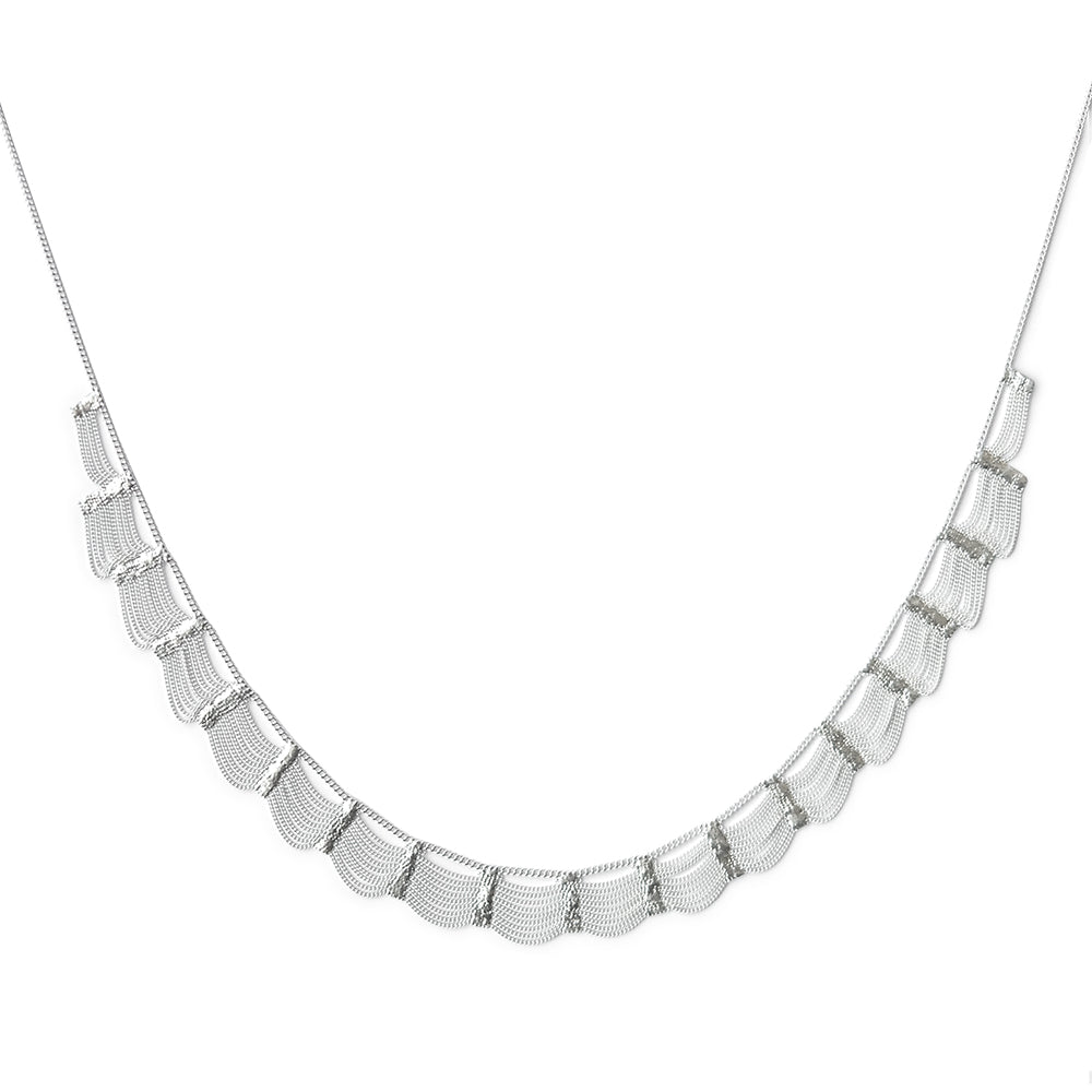 Hannah K Lace necklace, silver.