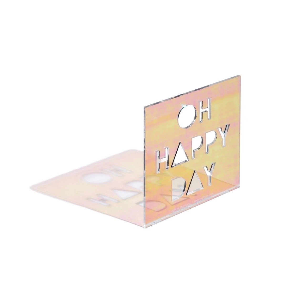 The Oh Happy Day Neon Greeting Card on display.