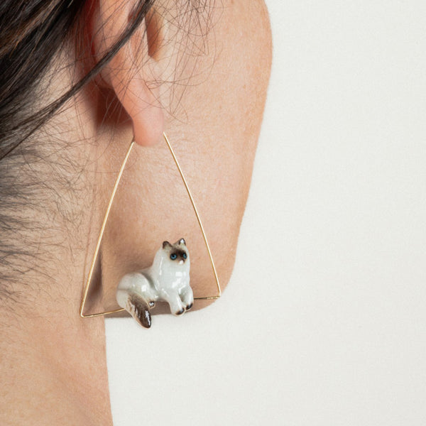 Red Panda Small Hoop Earrings - SFMOMA Museum Store