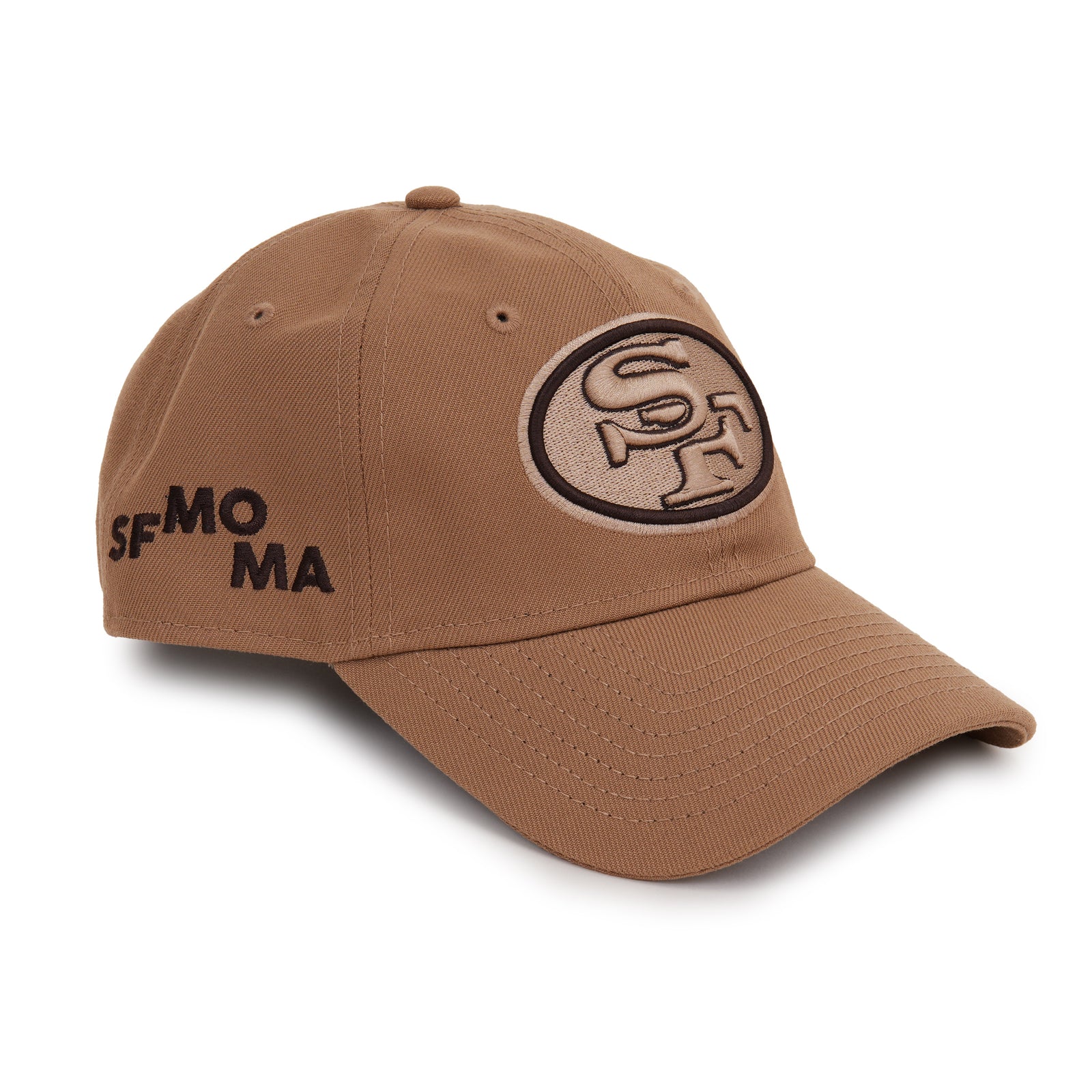 SFMOMA x New Era San Francisco 49ers Adjustable Hat: Brown facing right