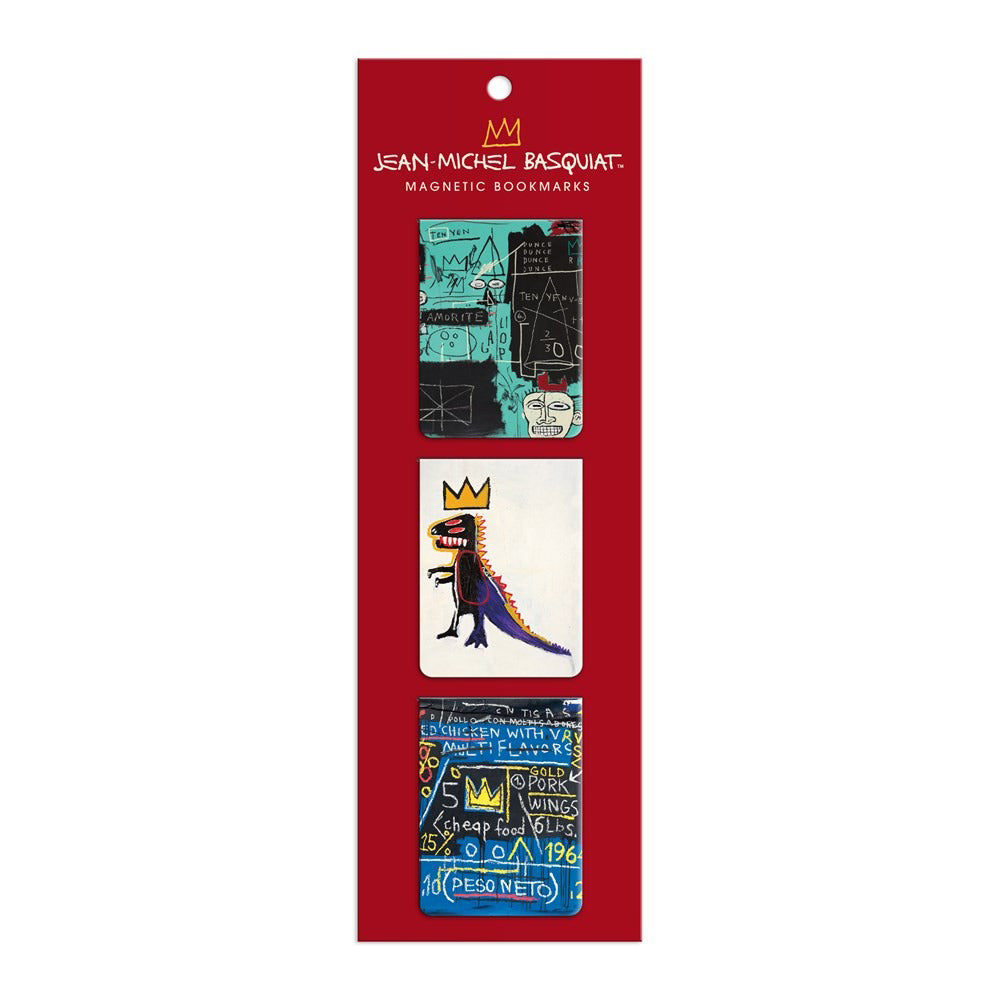 Front packaging for Basquiat Magnetic Bookmarks.