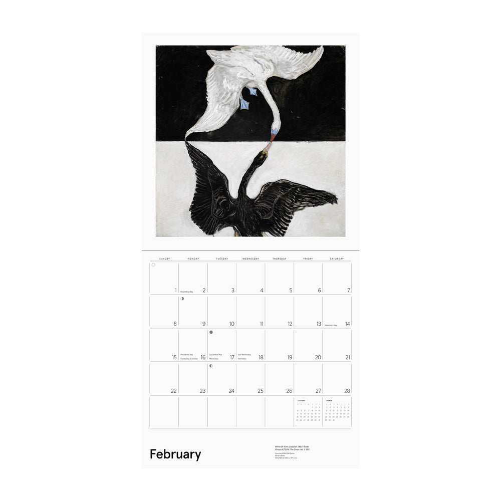 Front cover of Hilma Af Klint 2026 Wall Calendar.