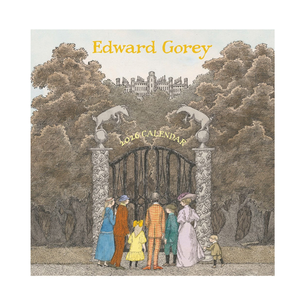 Front cover of Edward Gorey 2026 wall calendar.