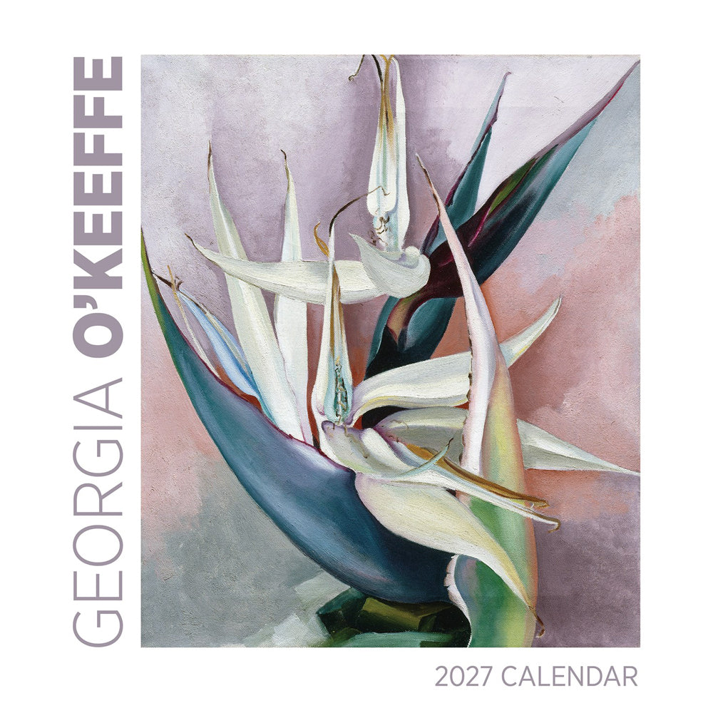2027 calendar cover with Georgia O'Keeffe's artwork of flowers.