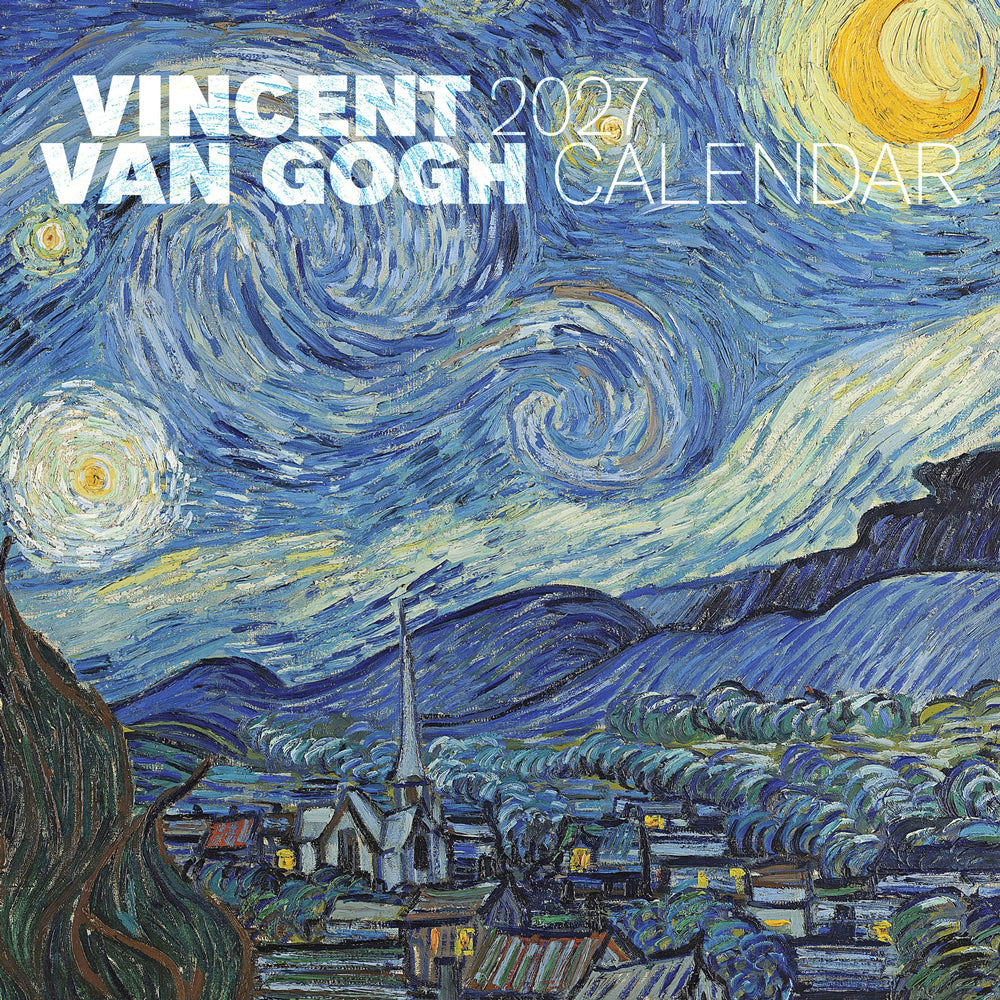 Front cover of Vincent Van Gogh 2027 calendar with image of 'Starry Night' painting.