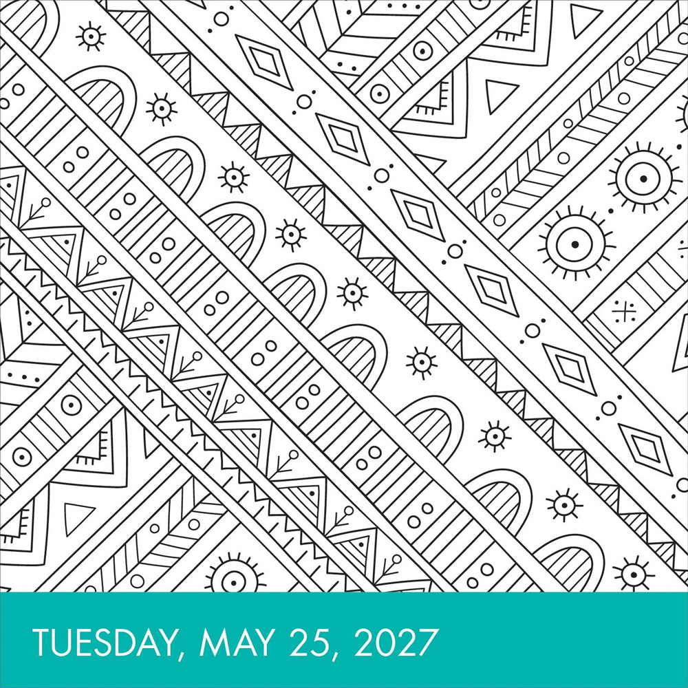 Calendar page featuring line art design.