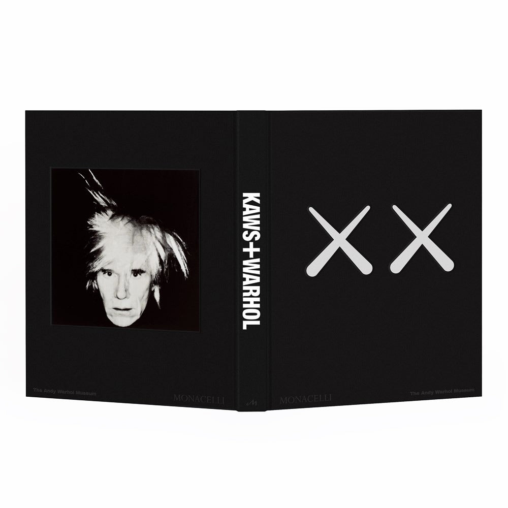 Book cover layout of  Kaws X Warhol.