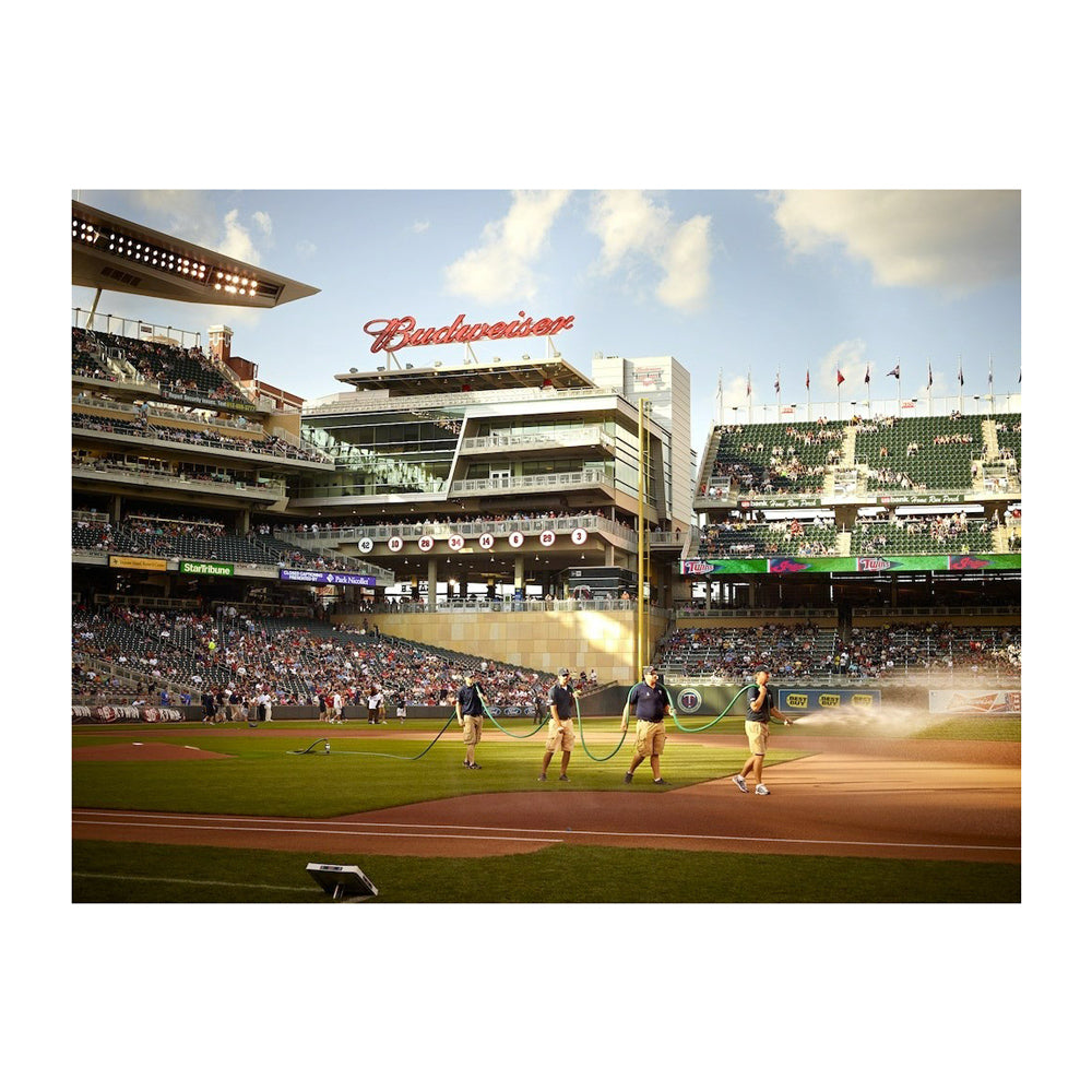 Interior page; image of baseball stadium.