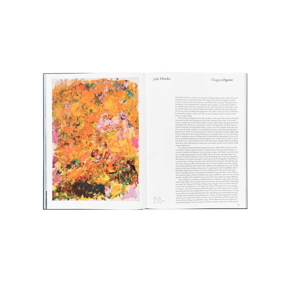 Interior spread; image of Joan Mitchell&#39;s painting and text.