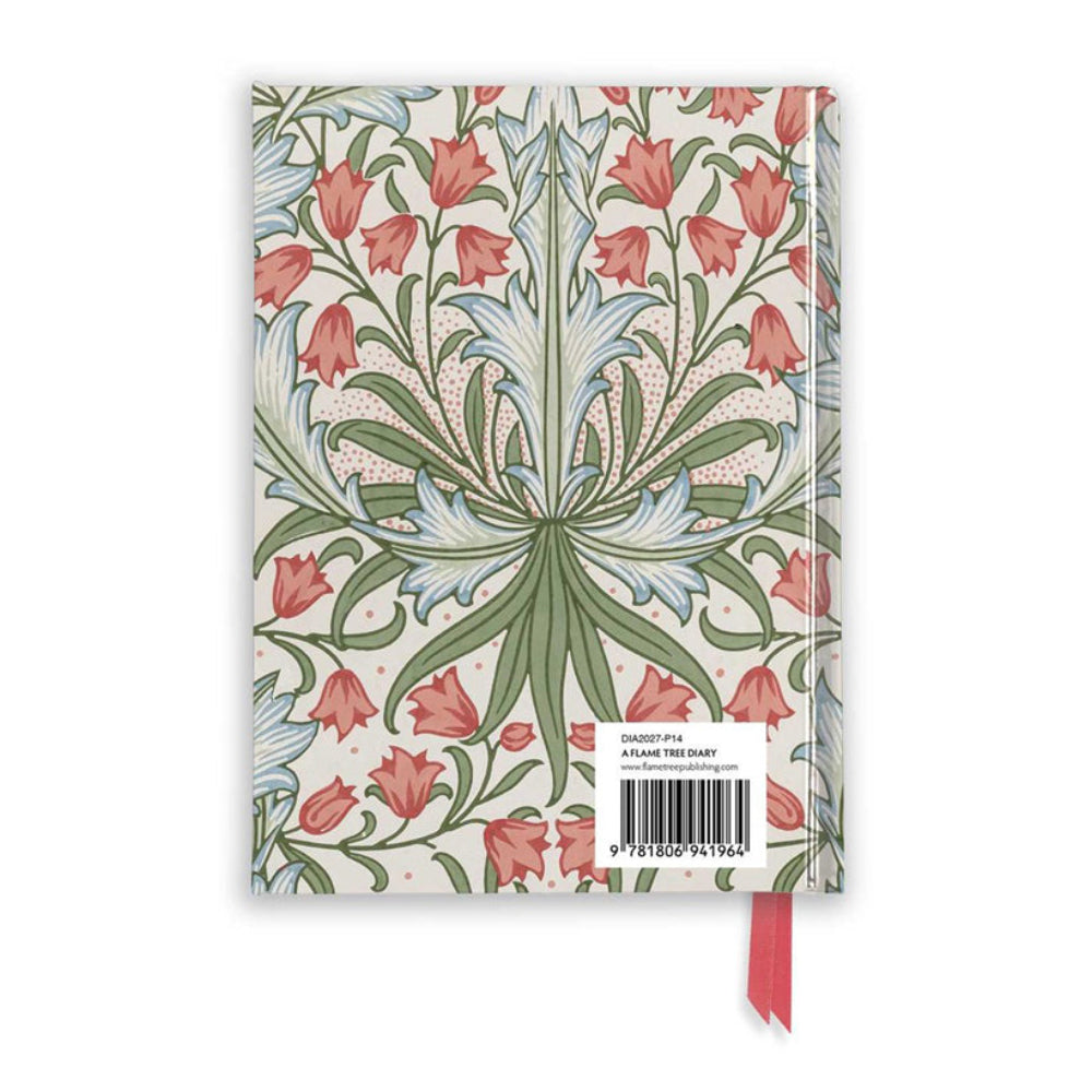 Back cover of the William Morris Gallery Planner with a decorative art design.