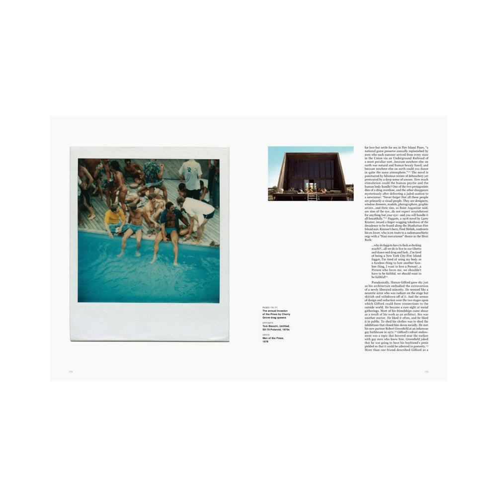 Interior page featuring text and images of a modern house and candid polaroids. 