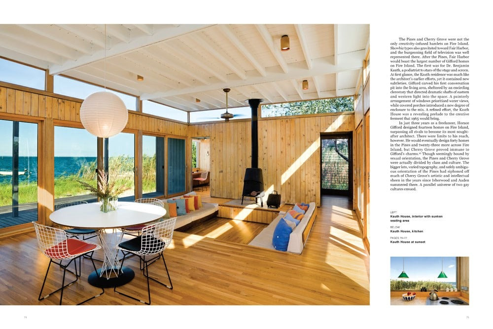 Book cover of 'Fire Island Modernist' with a modern house and beach scene.