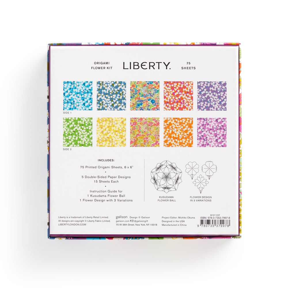 Liberty Classic Floral Origami Flower Kit box cover back