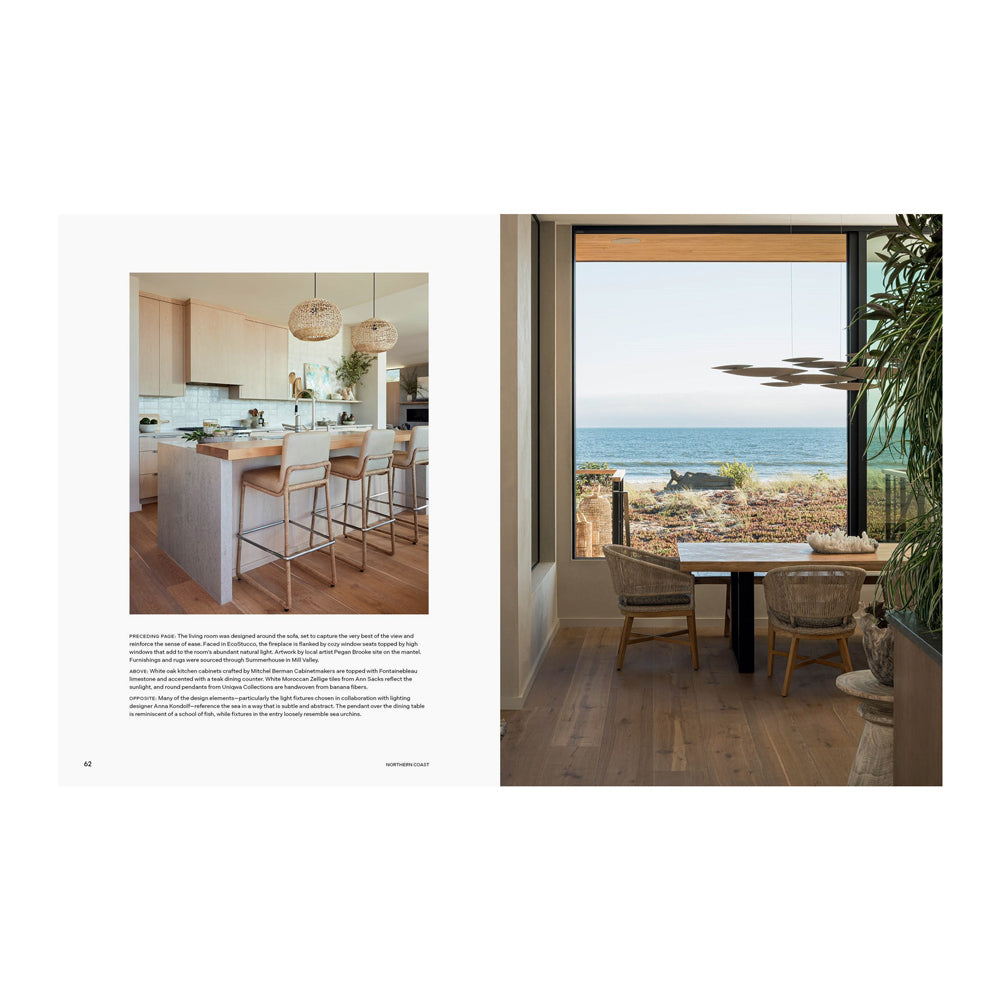 Interior page featuring two images home dining areas and text.