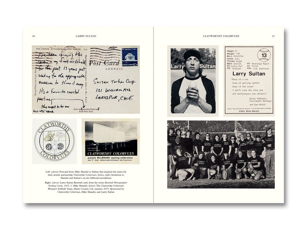 Open book showing pages with vintage photos and text, featuring a person and a group of people.