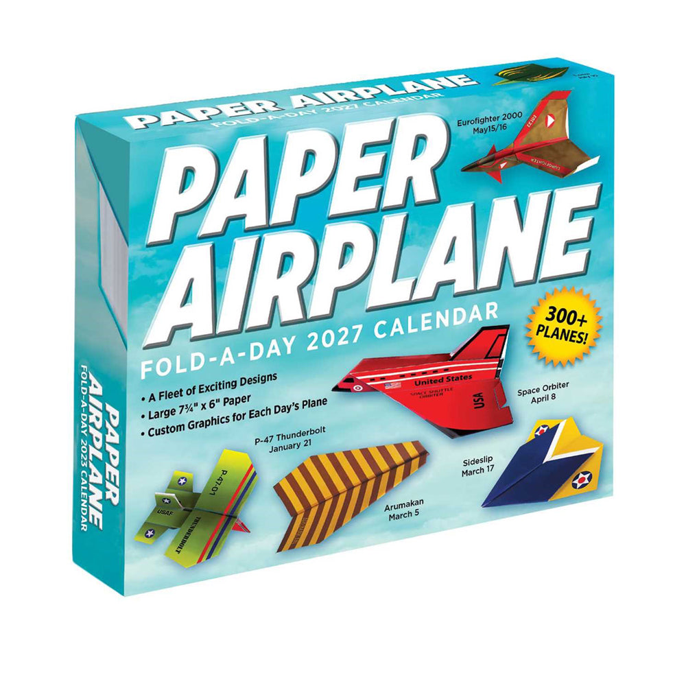  Calendar box for the Paper Airplane Fold-A-Day 2027 with paper airplane illustrations.