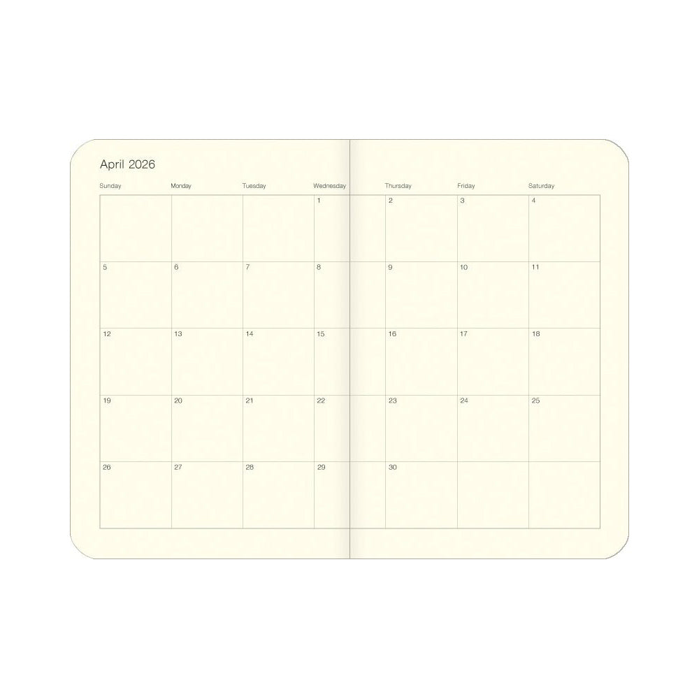 Open planner featuring the calendar for April 2026.