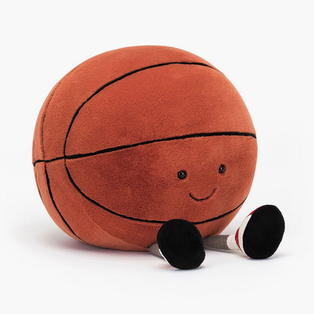 Front view of Basketball plush toy.