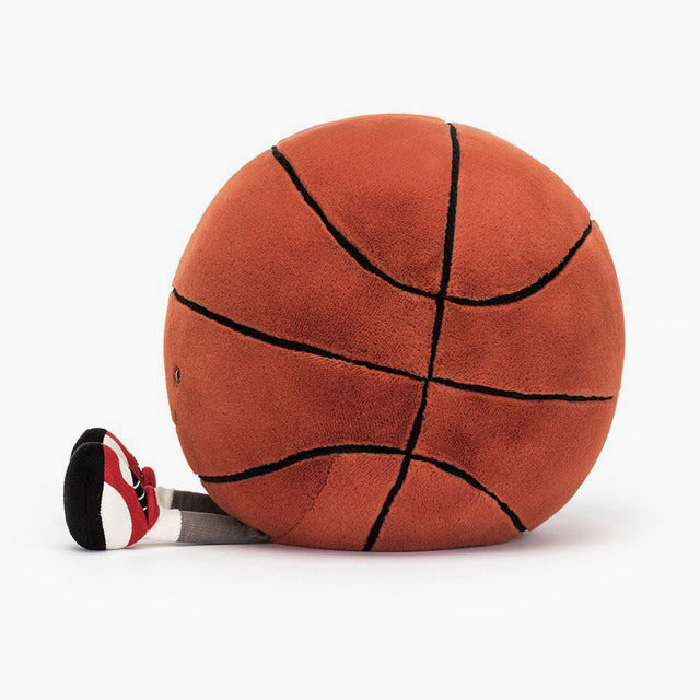 Side view of Basketball plush toy.