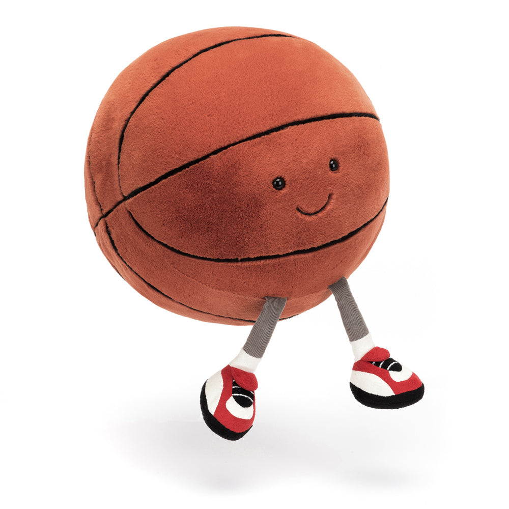 Front view of Basketball plush toy on white