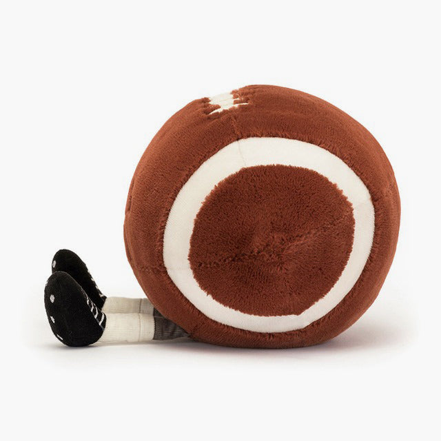 Side view of Football plush toy.