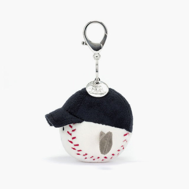 Side view of Baseball bag charm.