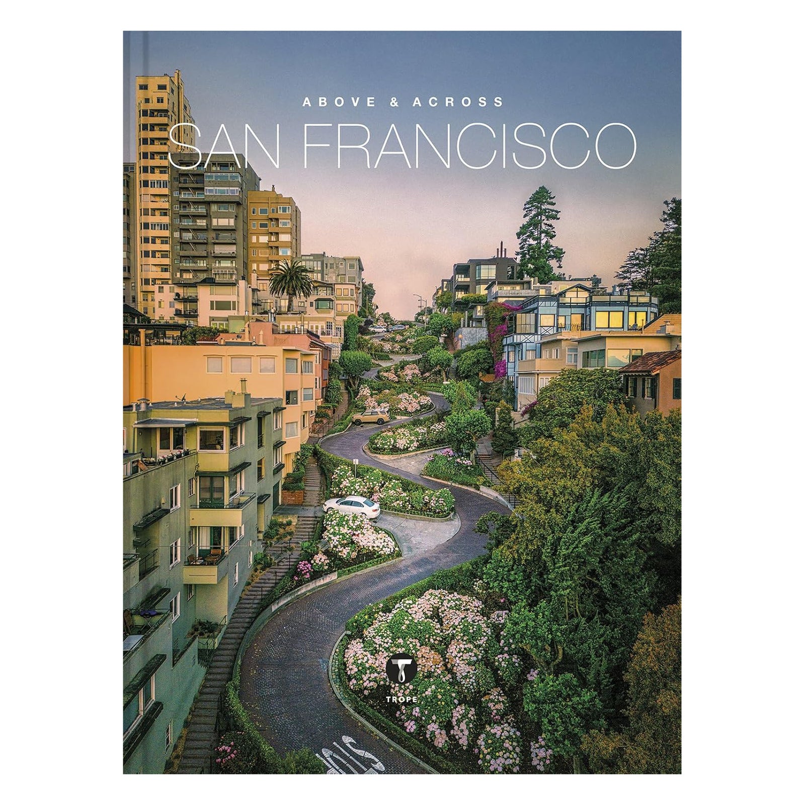 Book cover of 'Above & Across San Francisco' with cityscape and winding road.
