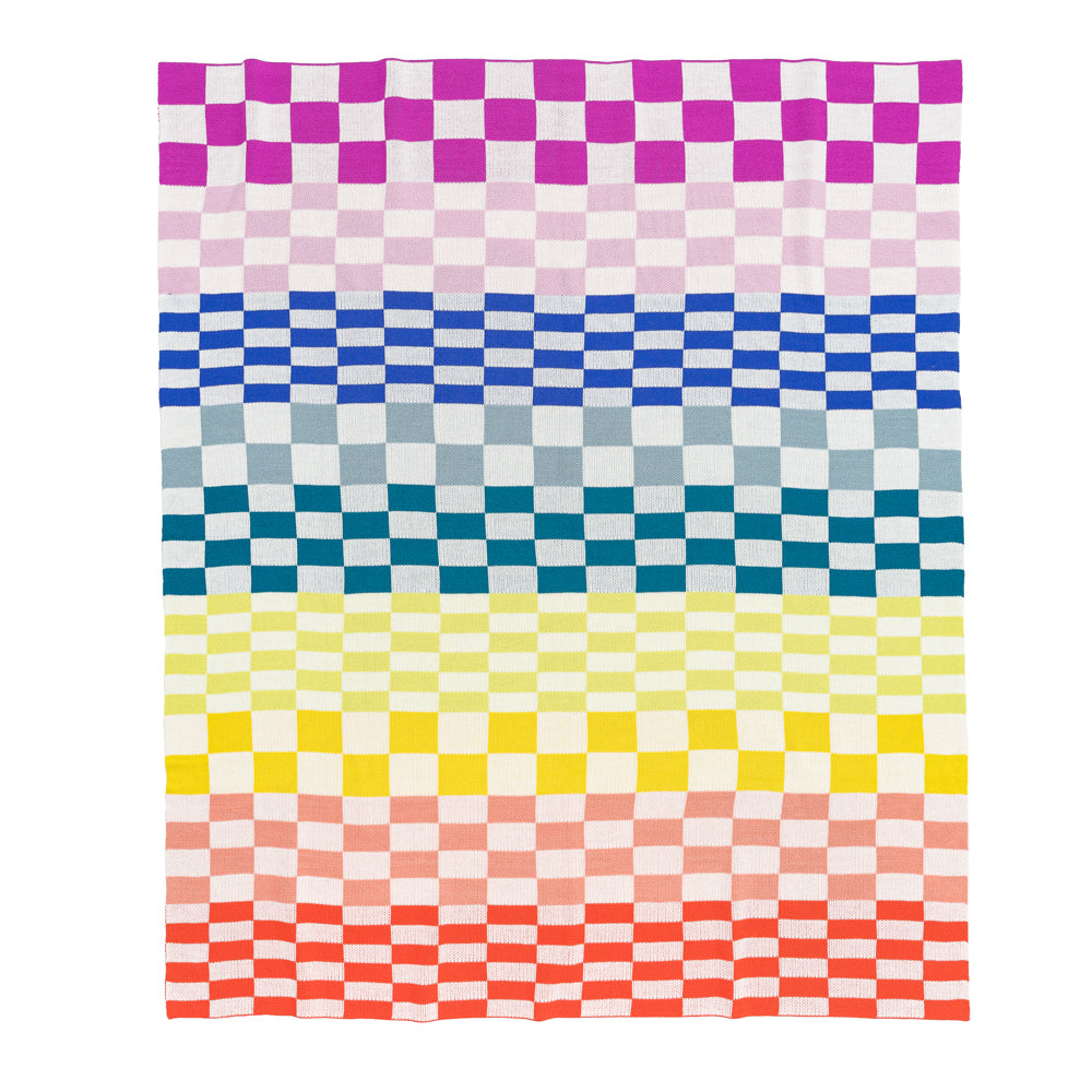 Albers Checkerboard Throw: Rainbow