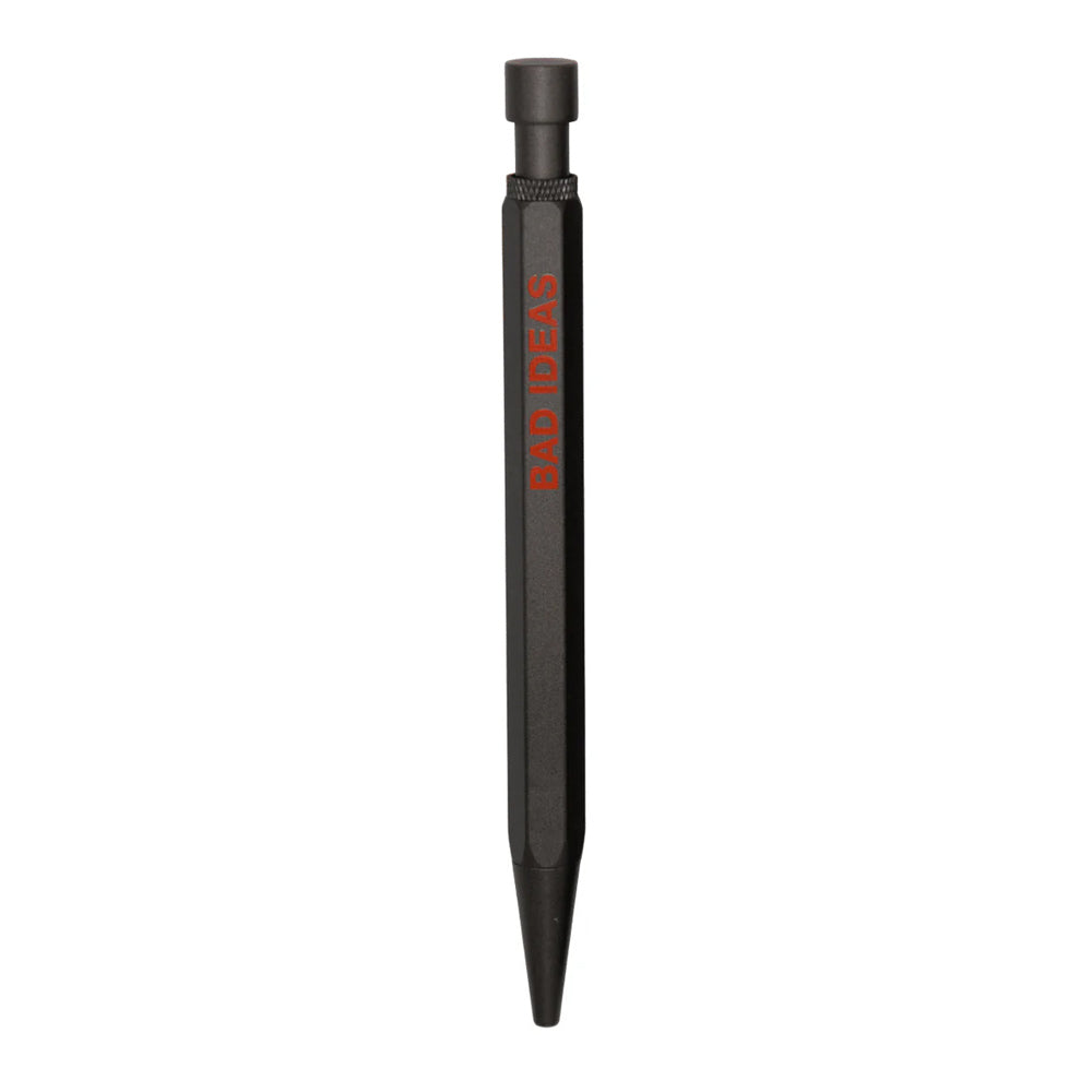 A black pen with "Bad Ideas" text shown against a plain white background.