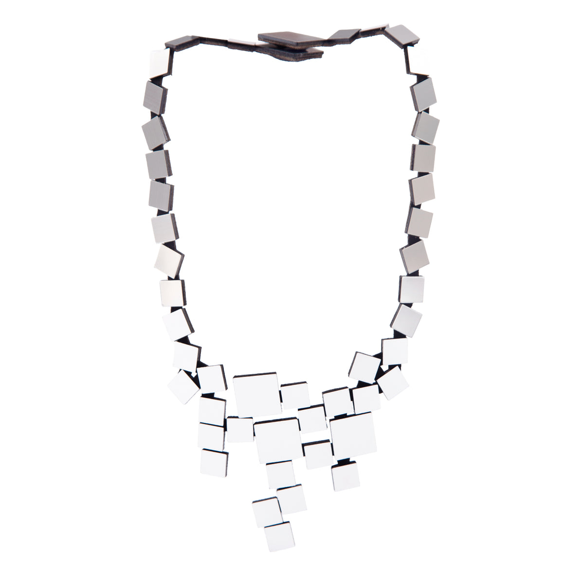 Bauhaus V Necklace Silver Squares