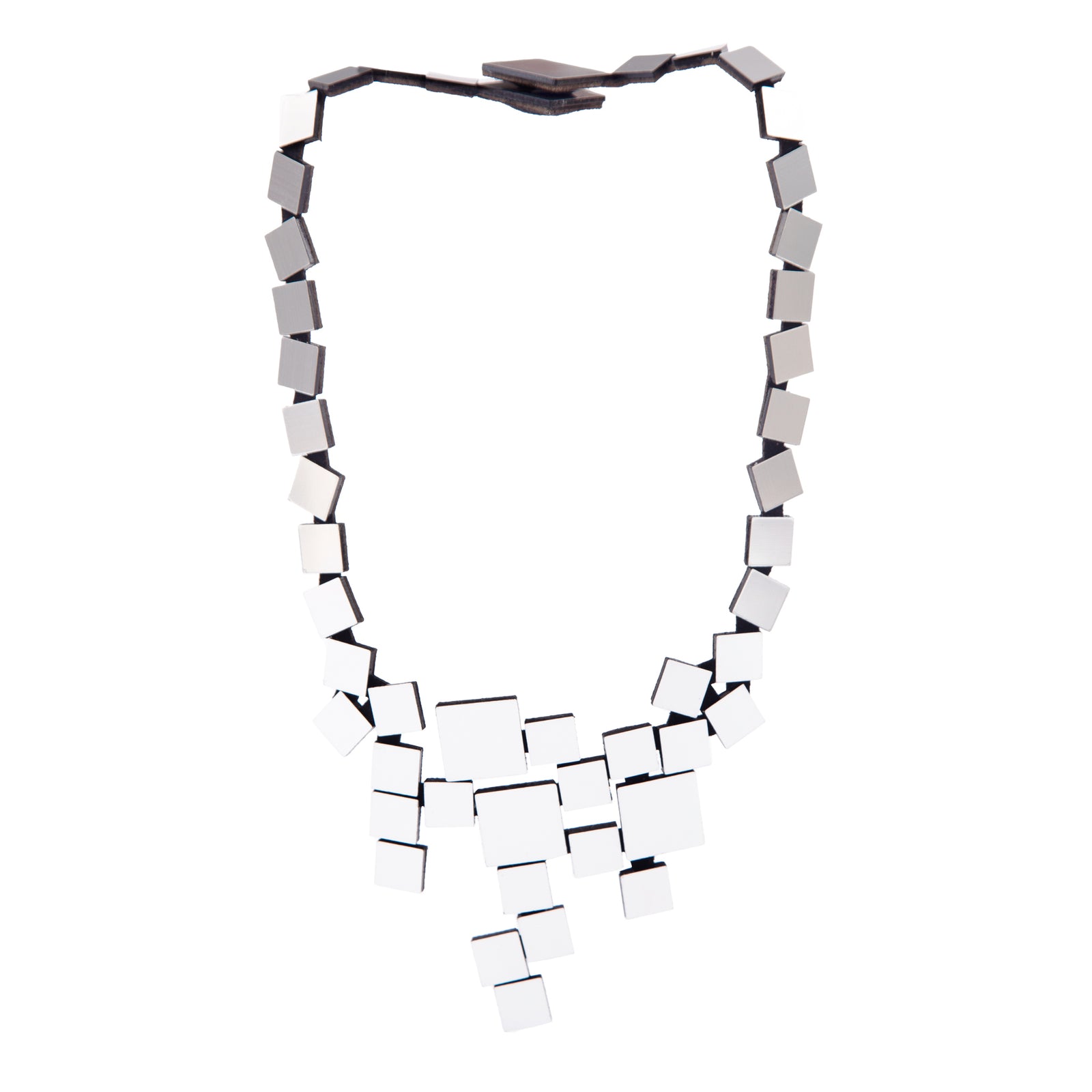 Bauhaus V Necklace Silver Squares