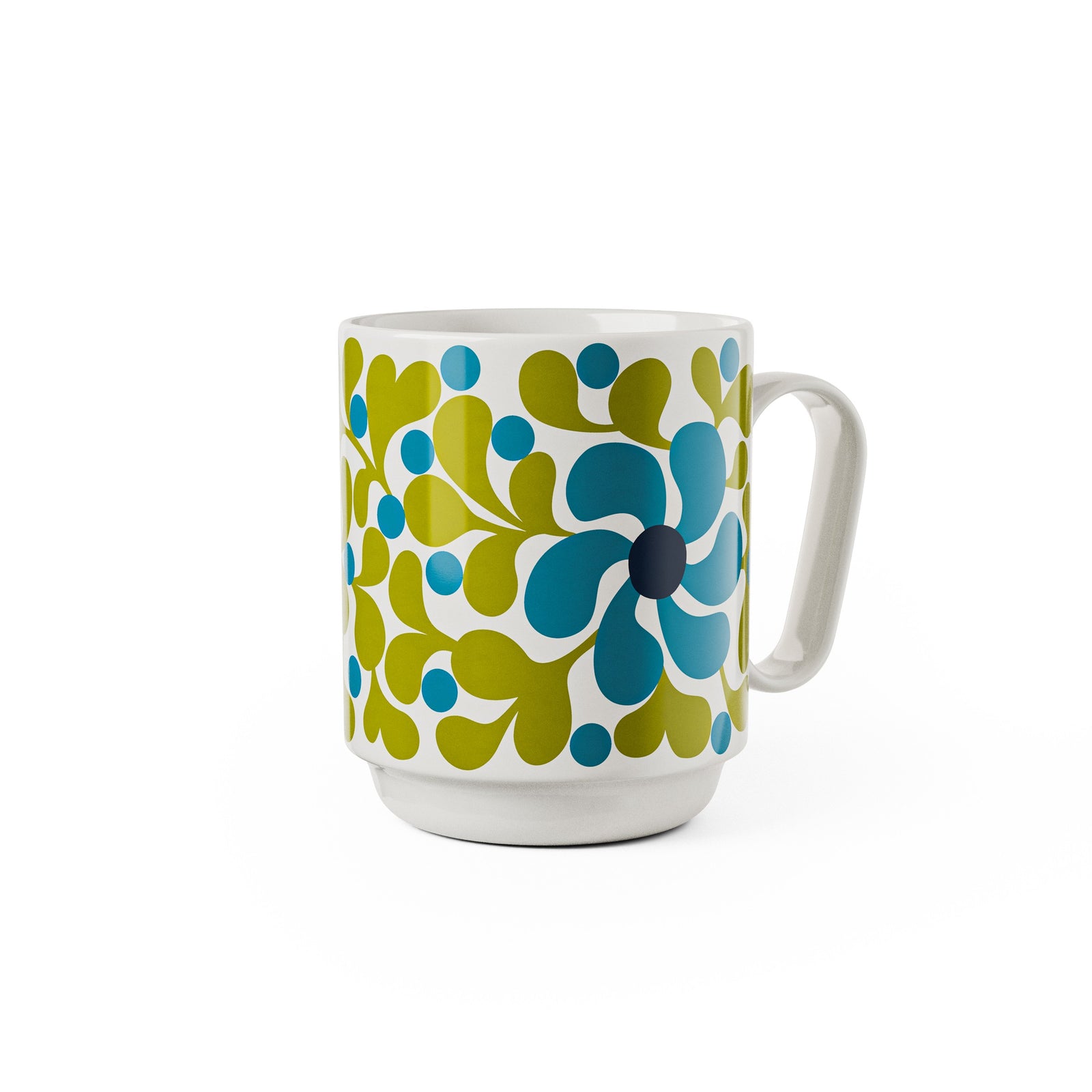 Mug with floral pattern on a white background
