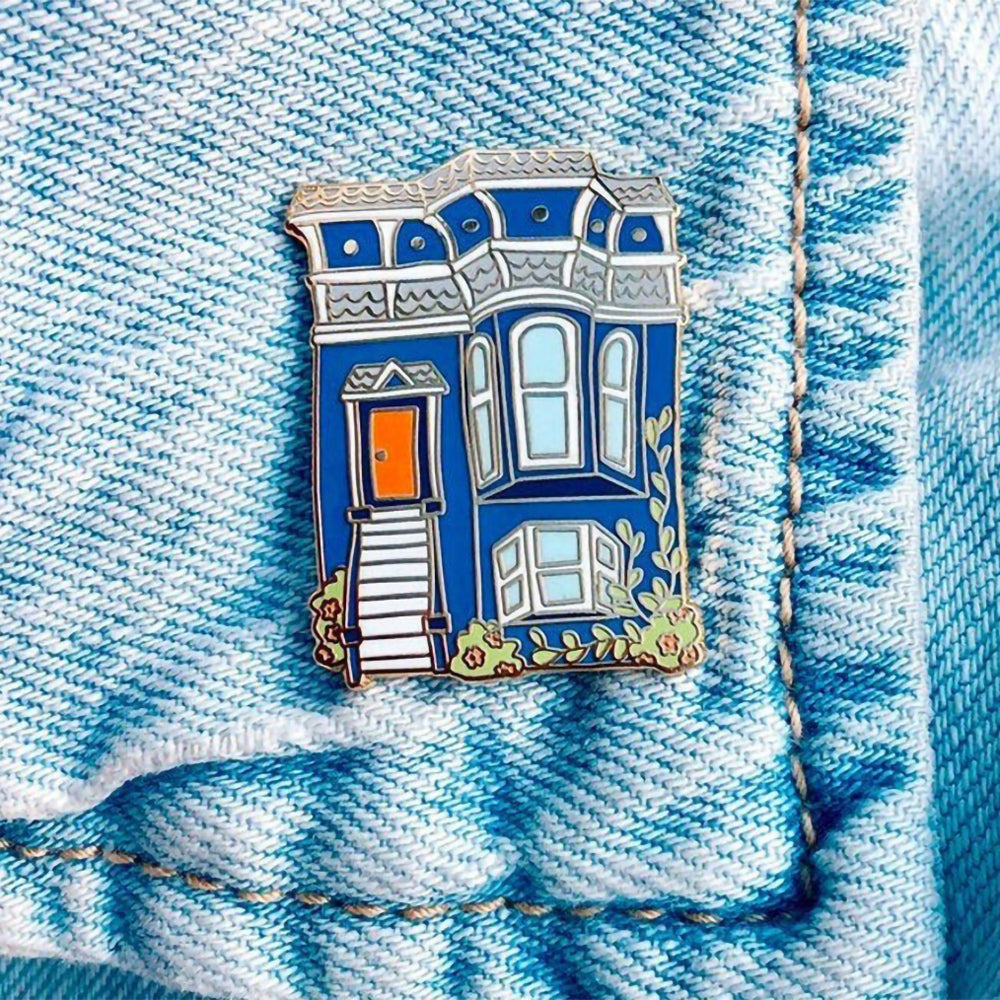 San Francisco Blue House Enamel Pin